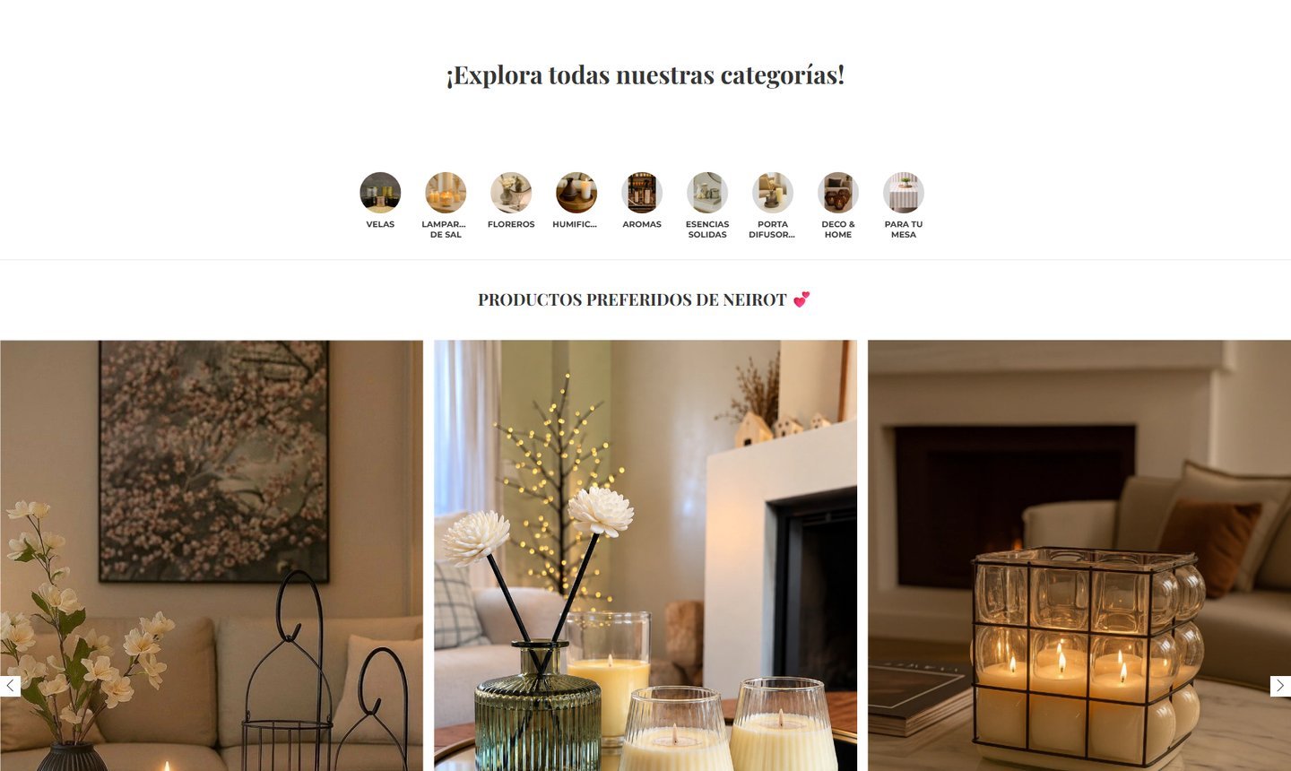 Categorías y preferidos de neirot.com.ar