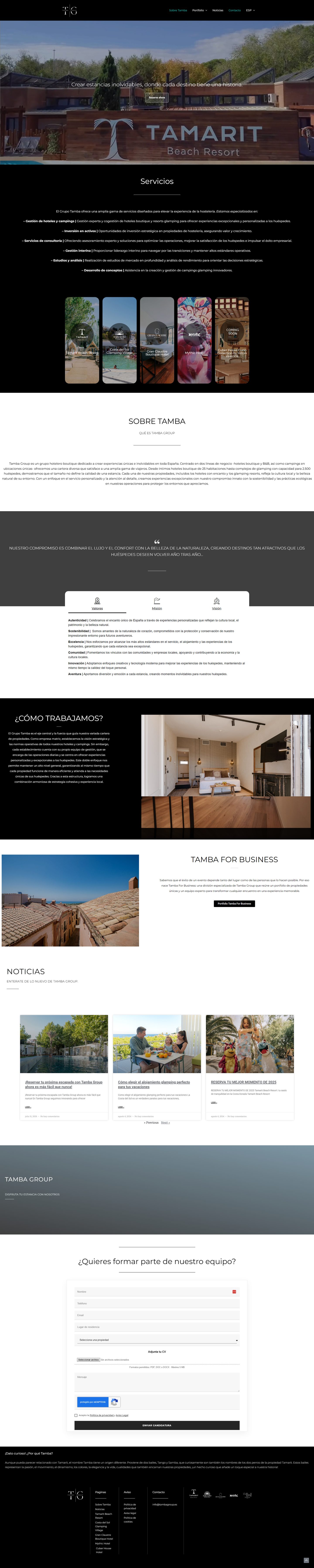 Home completa del sitio de Tamba Group