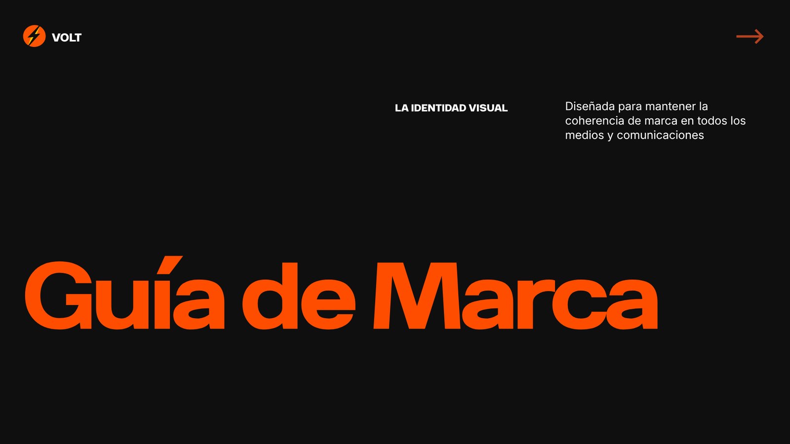 Guía de marca VOLT, página 1: Portada