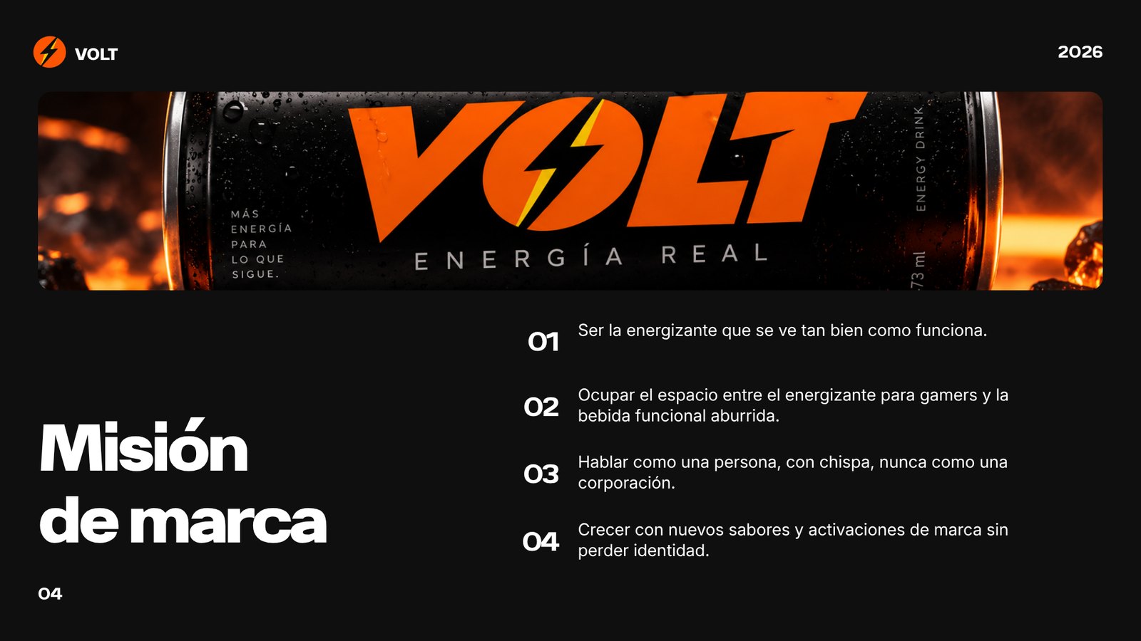 Guía de marca VOLT, página 5: Misión