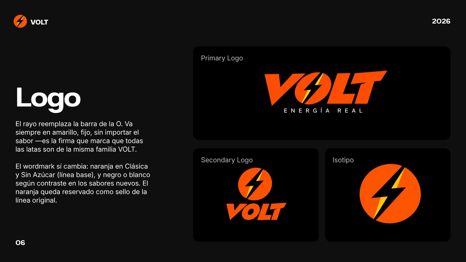 Guía de marca VOLT, página 7: Logo