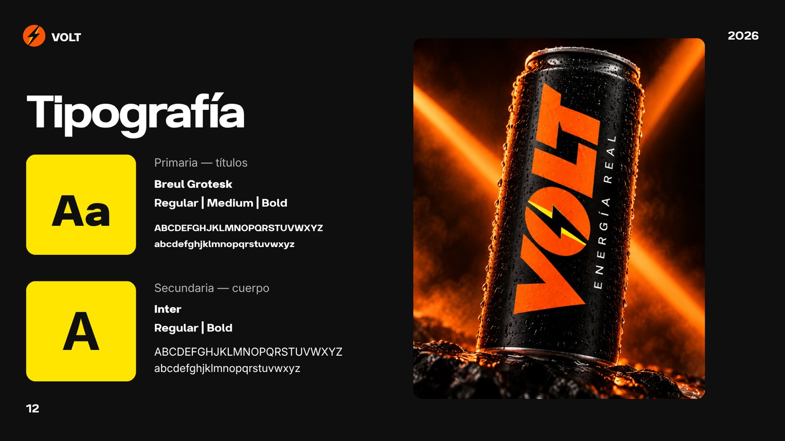 Guía de marca VOLT, página 13: Tipografía