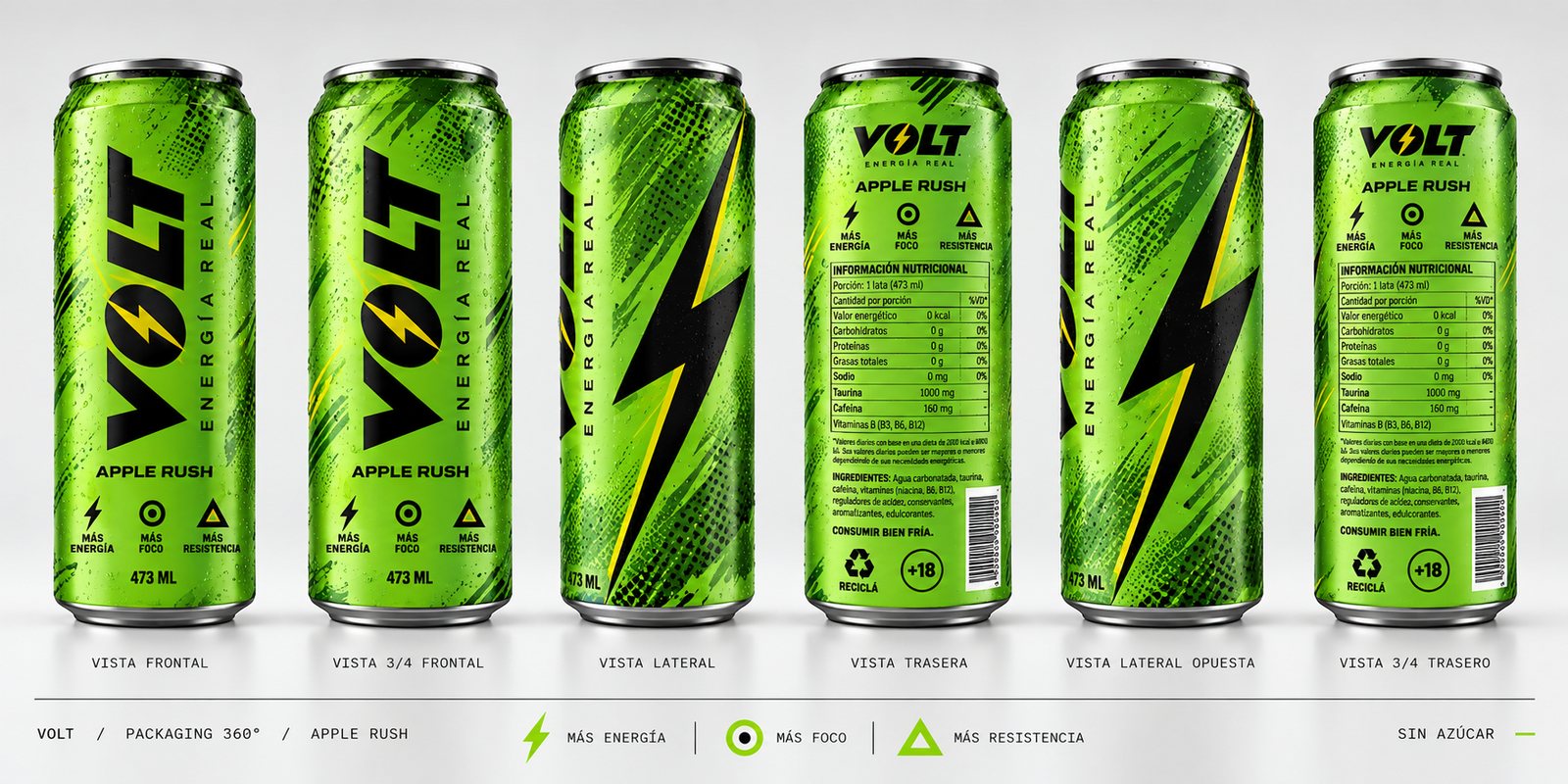 Packaging 360° de VOLT Apple Rush